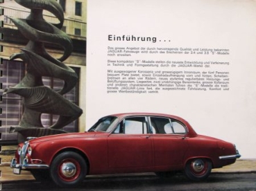 Jaguar S Modell 3.4 Modellprogramm 1964 Automobilprospekt (7709)